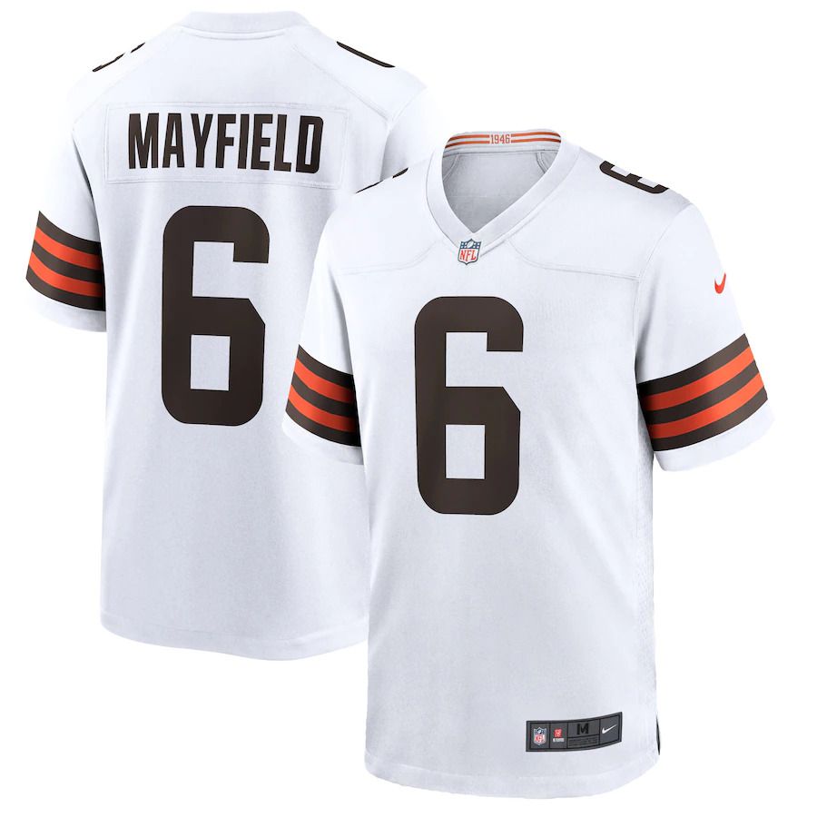 Men Cleveland Browns 6 Baker Mayfield Nike White Player Game NFL Jersey